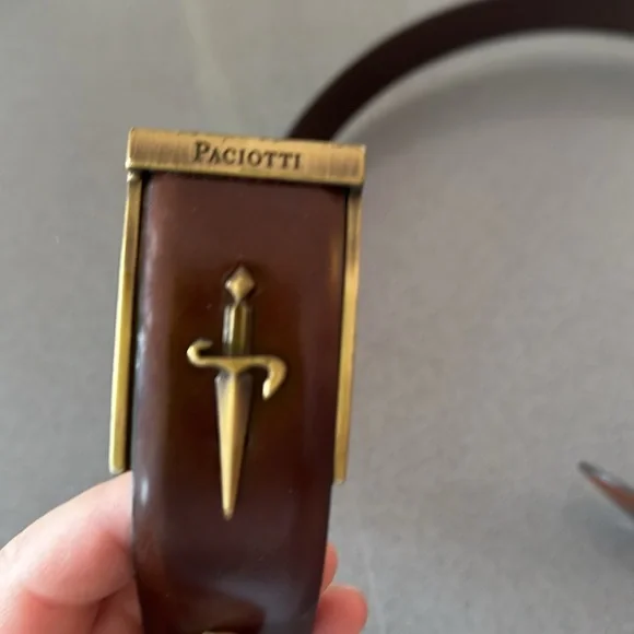 Paciotti brown patent leather belt size 38